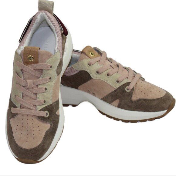 Veronica Beard Original Prototype Grey Mink Rose Dust Suede Lace-Up Sneaker SZ 6 - Picture 7 of 11